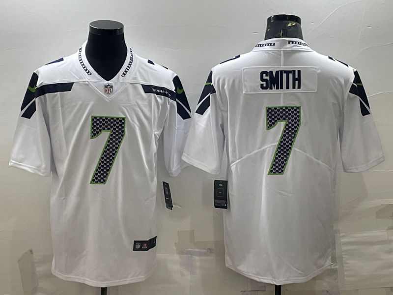 Men Seattle Seahawks 7 Smith White 2022 Nike New Vapor Untouchable Limited NFL Jersey